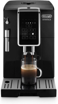 De'Longhi Dinamica Espresso Machine, Black - Automatic Bean-to-Cup Brewing, Built-In Steel Burr Grinder & Manual Frother - One-Touch Hot & Iced Coffee - Easy Cleanup 9.3"D x 16.9"W x 13.7"H
