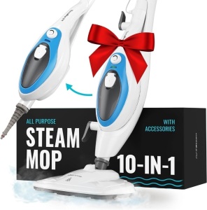 Steam Mop Cleaner 10-in-1 with Convenient Detachable Handheld Unit, Laminate/Hardwood/Tiles/Carpet Kitchen - Garment - Clothes - Pet Friendly Steamer Whole House Multipurpose Use by PurSteam World's Best Steamers