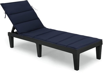 Maphissus Navy Blue Outdoor Chaise Lounge Cushion,Water-Resistant Adjustable Pool Lounge Chair Cushion,80"X26"X2" Patio Reclining Sun Lounger