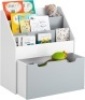 Haotian KMB17-HG, Children Kids Bookcase with Drawer and Wheels,Book Shelf Storage Display Rack Organizer Holder 11.8"D x 24.8"W x 27.55"H