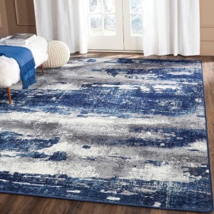 blue and white area rug 