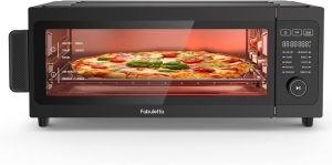 Air Fryer Toaster Oven Combo - Fabuletta 10-in-1 Countertop Convection Oven 1800W, Flip Up & Away Capability for Storage Space, Oil-Less Air Fryer Oven Fit 12" Pizza, 9 Slices Toast, 5 Accessories 