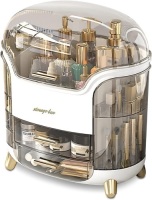 Ergocar Portable Light Luxury Series Multi-Function Make Up Case Dustproof Cosmetic Storage, Skin Care Products Jewelry Organizer Lipstick Box - White 11.8"D x 7.87"W x 13.39"H 