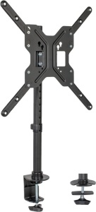 VIVO Black Ultra Wide Screen TV Desk Mount for up to 55 inch Screens, Full Motion Height Adjustable Single Television Stand, STAND-V155C 