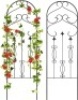 AMAGABELI GARDEN & HOME Garden Trellis 60" x 18" Rustproof Black Iron Potted Vines Vegetables Flowers Patio Metal Wire Lattice Grid Panels&nbsp;
