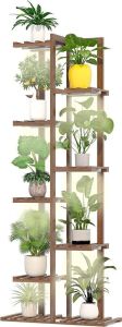 Solatmos Wood Plant Stand with Grow Lights, 8 Tier 