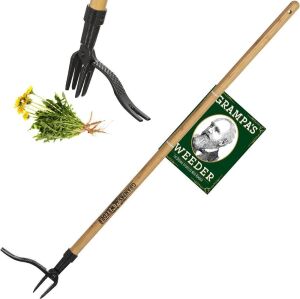 Grampa's Weeder Stand Up Weed Puller Tool with Long Handle, 4-Claw Steel Head Design