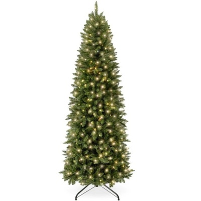 Pre-Lit Spruce Pencil Christmas Tree w/ Incandescent Lights 9ft