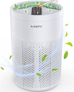 AMEIFU Air Purifierwith 3 Fan Speeds, Filter Replacement Reminder, Aromatherapy Function, up to 1620 sq ft