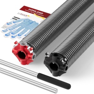 HOMLAND Garage Door Springs Replacement Kit 0.225x2x26 Inches with Non-Slip Winding Bars, 2" (Pair) Torsion Springs with Precision Electrophoresis Black Coated, MIN 18,000 Cycles