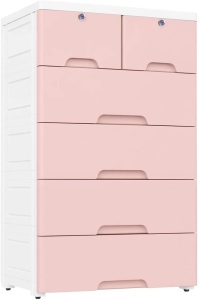 Nafenai Plastic Drawers Dresser Pink - Appears New  