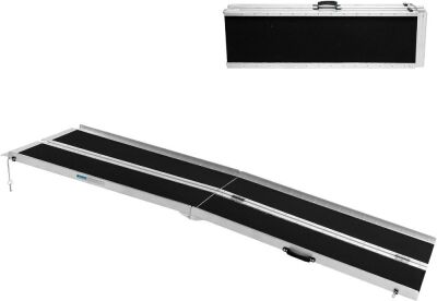 8FT Aluminum Portable Threshold Ramp 96" L x 28.3" W 600LBS Capacity 