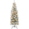 Pre-Lit Snow Flocked Artificial Pencil Christmas Tree 12ft
