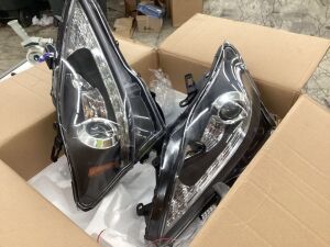 LED Projector Headlights, Black Shell Transparent Lens, for 2006-2013 Lexus LS250 LS350 