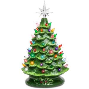 Pre-Lit Ceramic Tabletop Christmas Tree with Lights