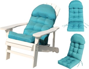 COSNUOSA Rocking Chair Cushion High Back Adirondack Chair Cushion Waterproof Patio Cushions for Outdoor Furniture Ocean Blue