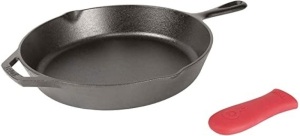 Lodge 12" Pre-Seasoned Cast Iron Skillet with Silicone Handle Holder - New