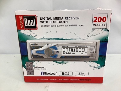 Dual MXD337BT 200W Digital Media Bluetooth Marine Receiver - E-Commerce Return, Untested