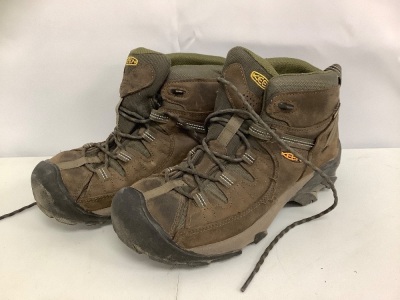 KEEN Targhee II Mid Waterproof Hiking Boots for Men,  Canteen/Dark Olive, Size 10 - E-Commerce Return, Worn