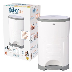 Dekor Plus Hands-Free Diaper Pail, White - New 