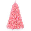 Pre-Lit Artificial Pink Christmas Tree w/ Incandescent Lights, Metal Stand 4.5ft