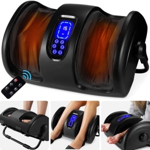 Reflexology Shiatsu Foot Massager w/ High-Intensity Rollers, Remote Control