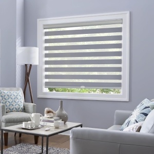 Tonature Zebra Blinds for Windows Cordless (72" W x 72" H, Grey) Light Filtering Free-Stop Window Shades, Roll Up Blinds for Door Light Control for Day and Night Easy to Install Home Office 