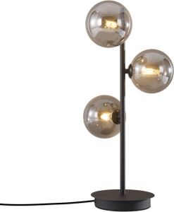 Fulesi Mid Century Globe Table Lamp 3 Lights Smoky Grey Glass Globes