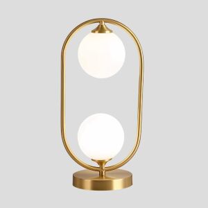 Fulesi Gold Modern Table Lamp with White Glass Shades