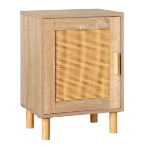 Rattan Side Table with Storage