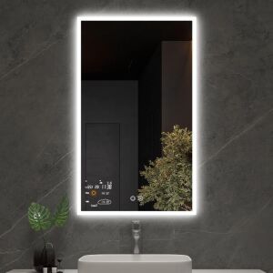 Evokor 24 x 40 Inch Led Smart Bathroom Mirror with Lights, Anti Fog, Vertical