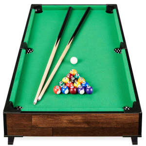 abletop Billiard Set, Pool Arcade Game Table w/ 2 Cues, Storage Bag - 40in