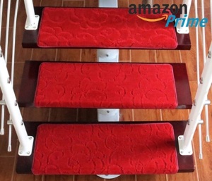 LeHome Super Softy Self-Adhesive Non Slip Stair Treads, Red, Set of 13 - New