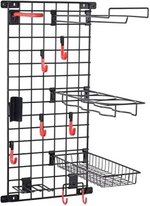 Mythinglogic Wall Mount Sports Equipment Storage System, Ball Storage Racks with 6 Hanging Hooks - New