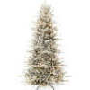 Pre-Lit Flocked Artificial Aspen Noble Fir Christmas Tree w/ Metal Stand 6ft