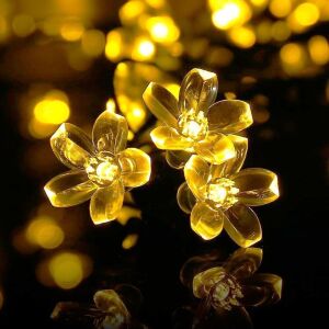 Lot of (5) LED Flower Fairy String Lights, Warm White