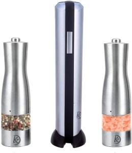 Electric Wine Opener & Electric Salt and Pepper Grinders with Adjustable Rotor - Appears New