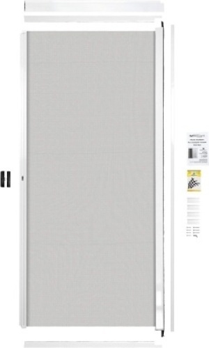 NovaScreen - Retractable Screen Patio Door | Durable & Strong, PVC & Aluminium Components, for 5 & 6 Foot Width Standard Sliding Patio Door | Hardware & Mesh, Easy to Install, (White)