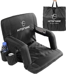 HITORHIKE Stadium Seat for Bleachers or Benches Portable Reclining Foldable Type Stadium Seat Chair with Padded Cushion Chair Back and Armrest Support