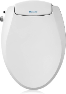 Brondell Bidet Toilet Seat Non-Electric Swash Ecoseat, Fits Elongated Toilets, White - Dual Nozzle System, Ambient Water Temperature - Bidet with Easy Installation 