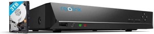Reolink 4K PoE NVR 16 Channel Pre-Installed 3TB Hard Drive 4K/5MP/4MP/1080P HD 24/7 Surveillance Recording Home Security Camera System Video Recorder RLN16-410 - Appears New  