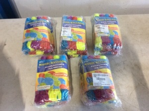 Lot of (5) Magic Balloons Quick Fill Water Balloons 592 Balloons 16 Bunches - New 