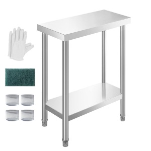 HXCFYP Stainless Steel Table for Prep & Work 24 x 12 Inches, NSF Commercial Heavy Duty Food Prep Worktable with Undershelf for Restaurant, Home and Hotel Christmas Preparation Table 