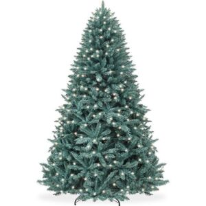 6' Pre-Lit Blue Spruce Christmas Tree w/ Foldable Base, Incandescent Lights 