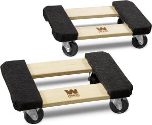 WEN 721218 1000 lbs. Capacity 12 in. x 18 in. Hardwood Furniture Dolly, 2 Pack