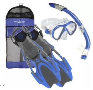 Aqua Lung Sport Maverick Adult Snorkel Set for Men, Blue, L/XL - E-Commerce Return