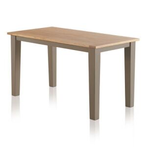 St Ives Natural Oak and Light Grey Painted 4ft 6" x 2ft 6" Dining Table