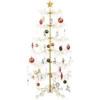 Wrought Iron Christmas Tree Ornament Display w/ Easy Assembly, Stand 