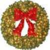 Pre-Lit Artificial Fir Christmas Wreath w/ Red Bow, LED Lights
