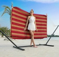 Cotton Rope and Pad Hammock with Stand, 400lbs Capacity